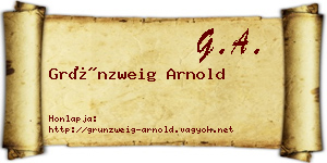 Grünzweig Arnold névjegykártya